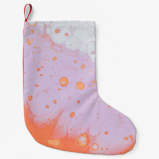 WATER DROPLETS ON RED SURFACE SMALL CHRISTMAS STOCKING