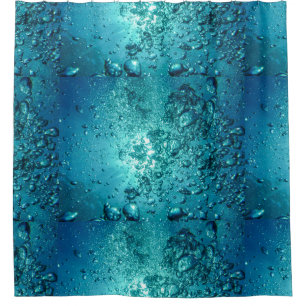 Water droplets shower curtain