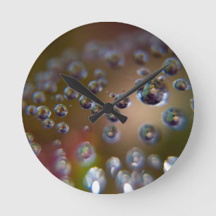Water Droplets-Water in Motion Round Clock