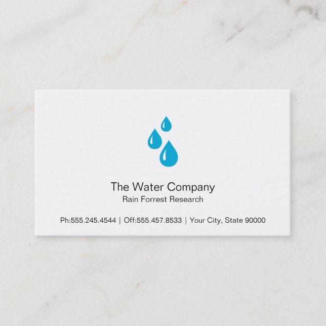 Water Drops Business Card (Front)