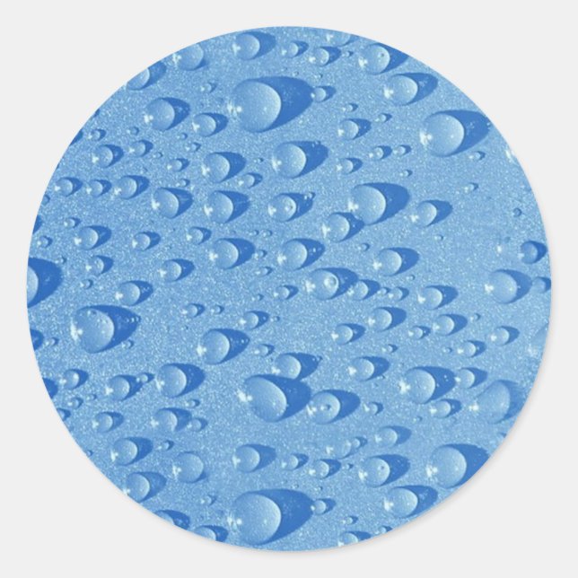 Water drops classic round sticker (Front)