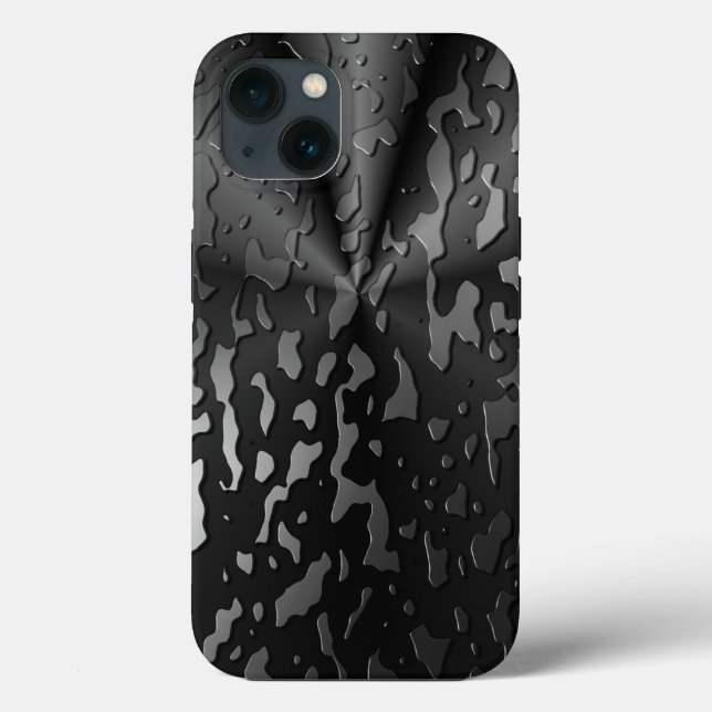 Water Drops on Black Glass Case-Mate iPhone Case (Back)