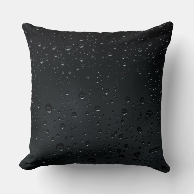 water drops on black window throw pillow (Front)