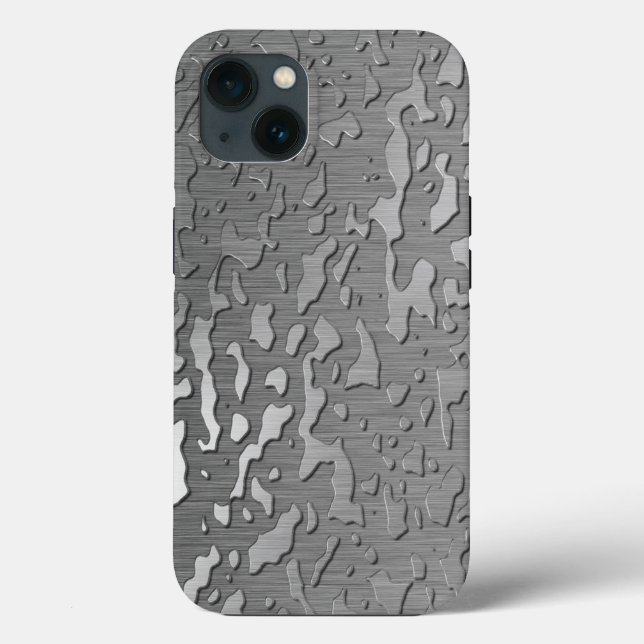 Water Drops on Brushed Metal Case-Mate iPhone Case (Back)