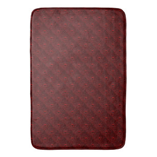 Water Drops on Crimson Metal Bath Mat