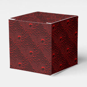 Water Drops on Crimson Metal Favor Box