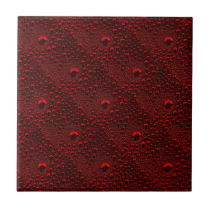 Water Drops on Crimson Metal Tile