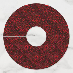 Water Drops on Crimson Metal Wine Glass Tag