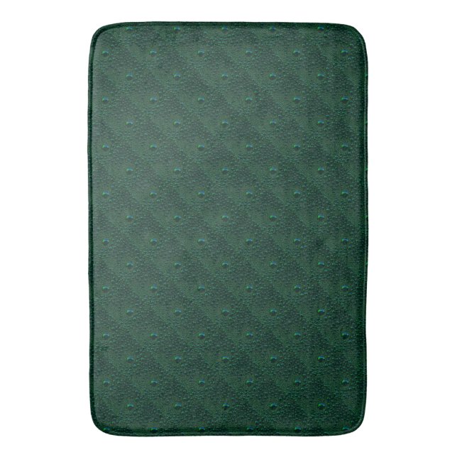 Water Drops on Green Metal Bath Mat (Front Vertical)