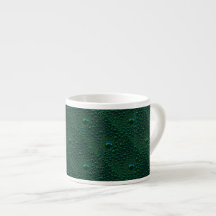 Water Drops on Green Metal Espresso Cup