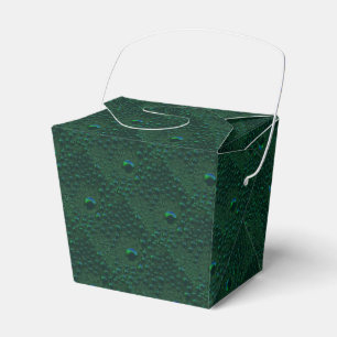 Water Drops on Green Metal Favor Box