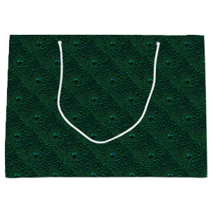 Water Drops on Green Metal Large Gift Bag