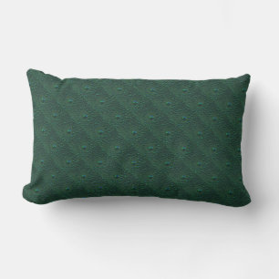 Water Drops on Green Metal Lumbar Pillow