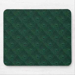 Water Drops on Green Metal Mouse Pad
