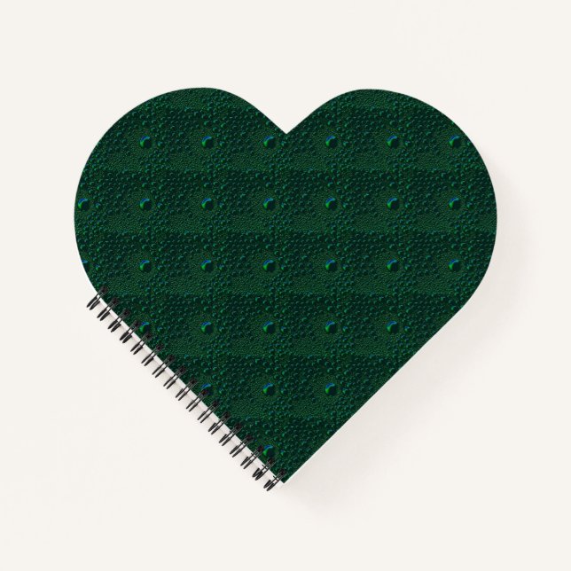 Water Drops on Green Metal Notebook (Front)