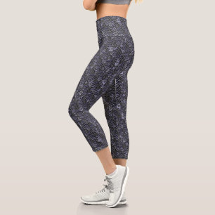 Water drops on metal capri leggings
