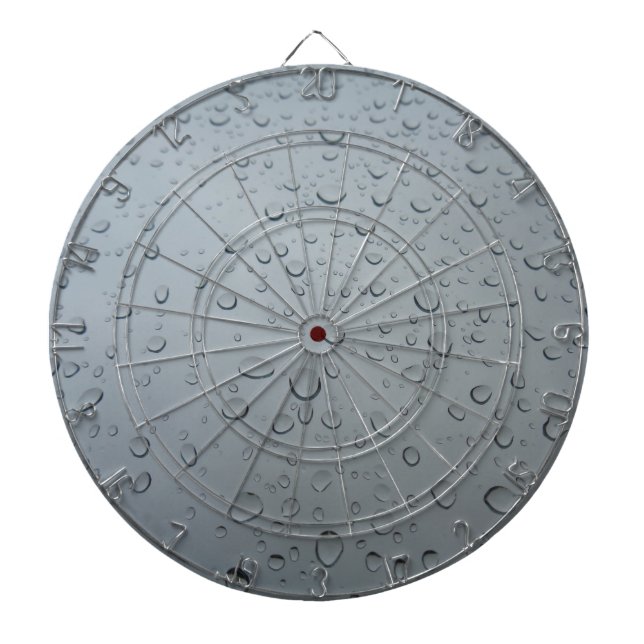 Water Drops on Window, Rain Wallpaper Background Dartboard (Front)