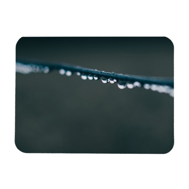 Water drops on wire magnet (Horizontal)
