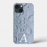 Water Drops Photo Monogram Initials Custom Name