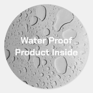 Water Drops Splash Proof Custom Package Label