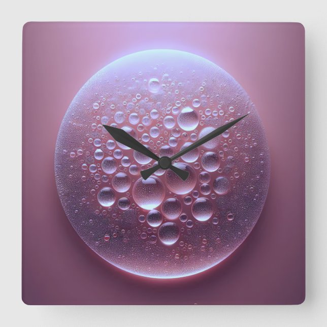 water drops square wall clock (Front)
