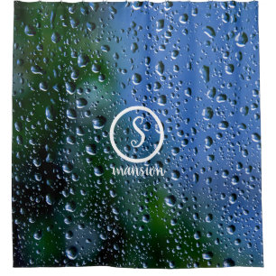 Water  Drops with Customizable Logo and Text Showe
