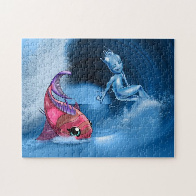 Water Element and Fish Jigsaw Puzzle (Horizontal)