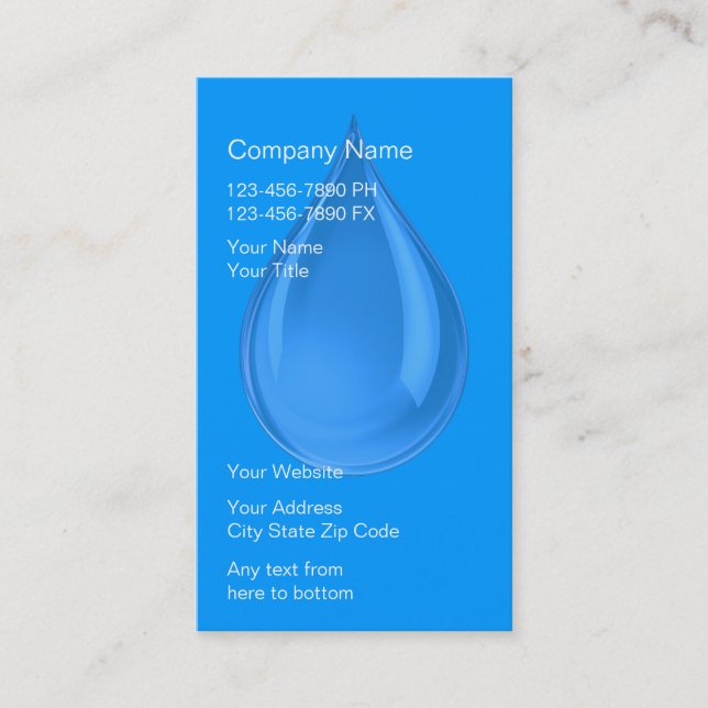 Water Filter System Business Cards (Front)