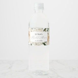 Water Floral Bridal Shower Bottle Label
