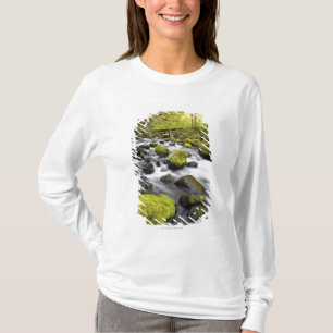 Water Flowing By Moss Covered Rocks In A Stream T-Shirt