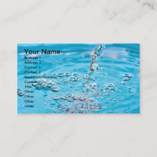 Water Flowing into a Pool Business Card