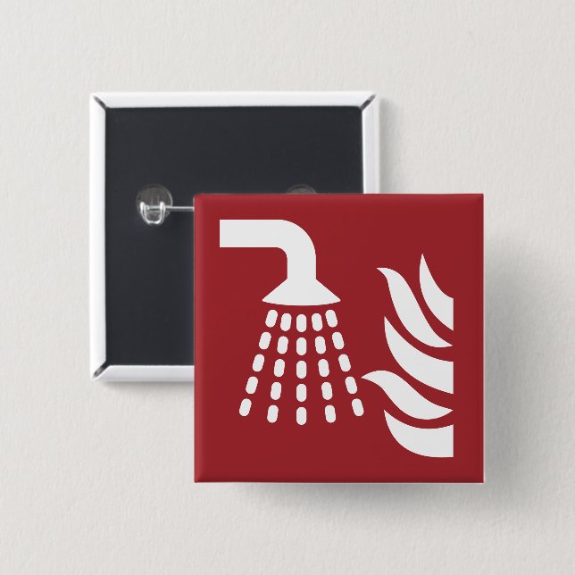 Water Fog Applicator Safety Sign 2 Inch Square Button (Front & Back)