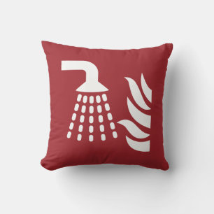 Water Fog Applicator Safety Sign Throw Pillow