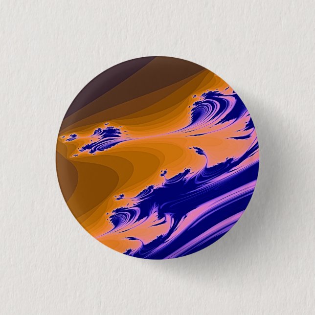 WATER FRACTAL   1 INCH ROUND BUTTON (Front)