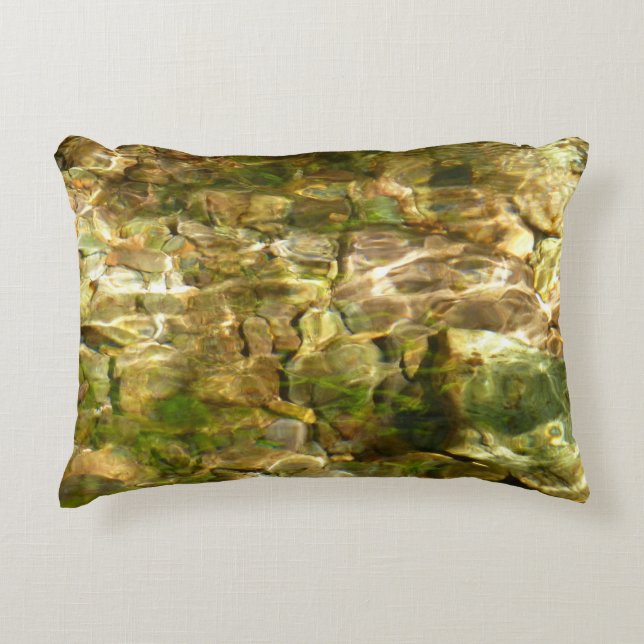 Water from Hot Springs Green-Gold Nature Accent Pillow (Front)