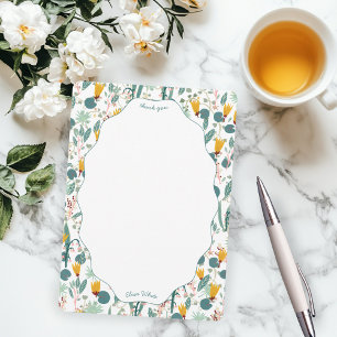 Water Garden Floral Bridal Shower Cute CUSTOM Thank You Card