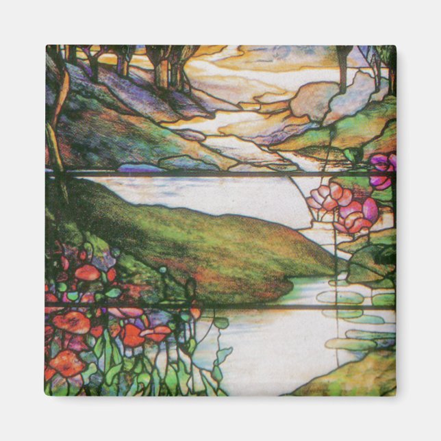 Water Garden Stained Glass Magnet (Front)