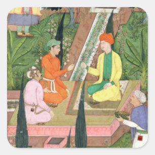 Water gardens, from the Clive Album (gouache on pa Square Sticker