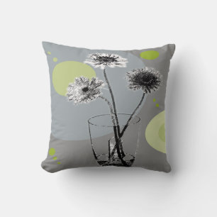 Water Glass Flowers – Pastel Pop Art  Throw Pillow