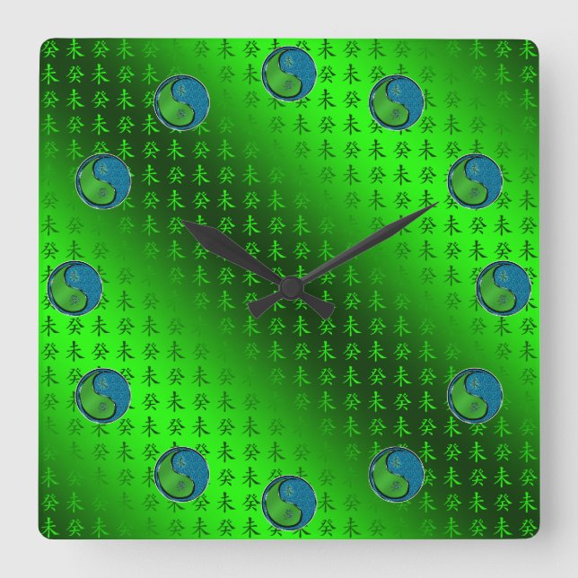 Water Goat Square Wall Clock (Front)