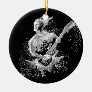 Water Guitar Player Ceramic Ornament