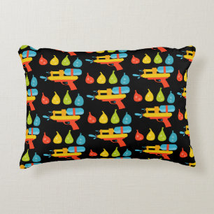 Water Gun & Balloons Summer Accent Pillow