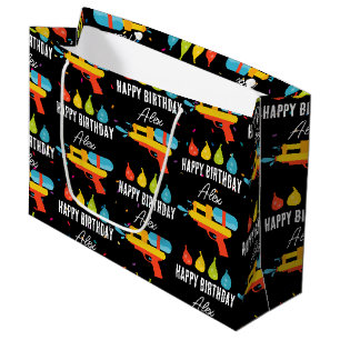 Water Gun & Balloons Summer Birthday Party Large Gift Bag