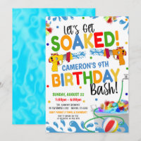 Water Gun Birthday Invite