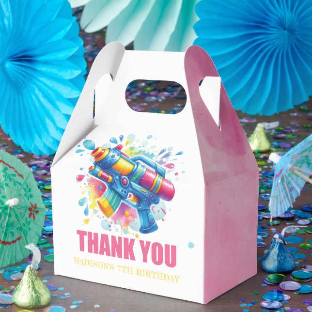 Water Gun Custom  Summer Birthday Favor Box (Party)