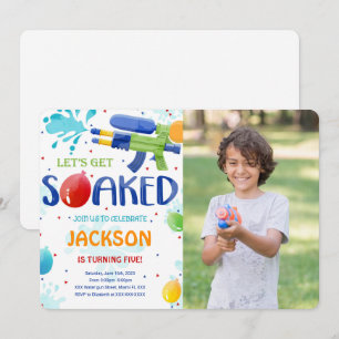 Water Gun Photo Invitations