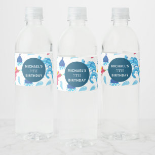 Water Gun Summer Birthday Party Personalized Bottle Label