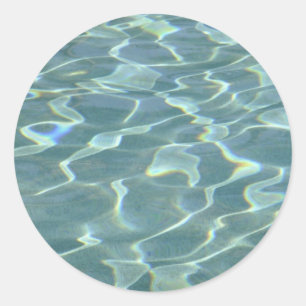 water in a swimming pool classic round sticker