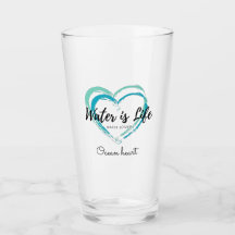 Water is Life. Glass, Mug, Cup,  Frosted Glass Bee