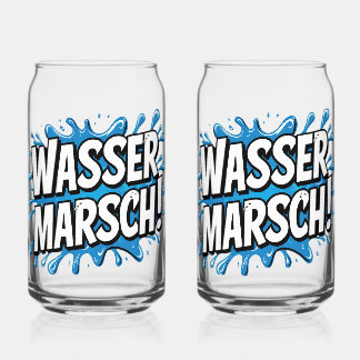 "Water is marching!" firefighter humor Can Glass